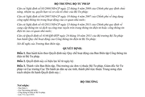 Quyết định 4148/QĐ-BTP Quy chế hoạt động Ban Biên tập Cổng thông tin