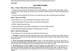 Thông tư 53/2011/TT-BGTVT an toàn hoạt động bay