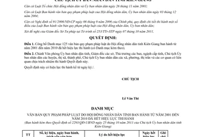 Quyết định 2293/QĐ-UBND công bố Danh mục văn bản hết hiệu lực Kiên Giang