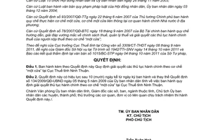 Quyết định 59/2011/QĐ-UBND giải quyết các thủ tục hành chính theo cơ chế một cửa Ninh Thuận