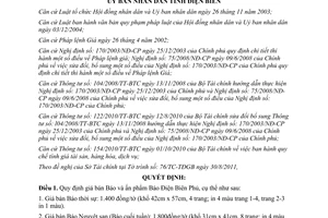 Quyết định 31/2011/QĐ-UBND giá bán Báo ấn phẩm Báo Điện Biên Phủ Điện Biên