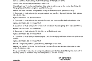 Thông tư 71/2011/TT-BNNPTNT Quy chuẩn kỹ thuật quốc gia lĩnh vực Thú y