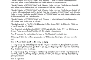 Thông tư 48/2011/TT-BGDĐT chế độ làm việc giáo viên mầm non