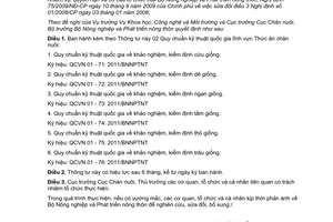 Thông tư 72/2011/TT-BNNPTNT  Quy chuẩn kỹ thuật quốc gia  khảo nghiệm