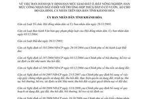 Quyết định 30/2011/QĐ-UBND hạn mức giao đất ở, nông nghiệp; hạn mức công nhận