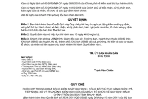Quyết định 3534/2011/QĐ-UBND Quy chế phối hợp trong hoạt động kiểm soát