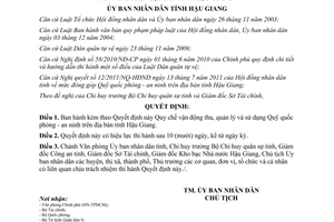 Quyết định 35/2011/QĐ-UBND Quy chế vận động thu quản lý sử dụng Quỹ quốc phòng