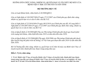 Thông tư 37/2011/TT-BYT hướng dẫn chức năng, nhiệm vụ, quyền hạn và tổ chức