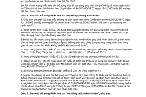 Thông tư 146/2011/TT-BTC hướng dẫn sửa đổi chế độ kế toán ngân sách