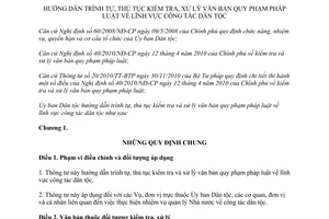 Thông tư 04/2011/TT-UBDT hướng dẫn trình tự, thủ tục kiểm tra, xử lý văn bản