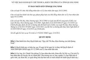 Quyết định 3336/2011/QĐ-UBND Quy chế Thi đua khen thưởng tỉnh Quảng Ninh