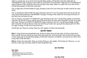 Quyết định 2541/QĐ-BNN-TCLN công bố thủ tục hành chính mới; được sửa đổi