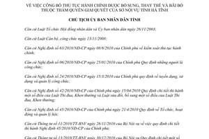 Quyết định 3453/QĐ-UBND công bố thủ tục hành chính được bổ sung, thay thế