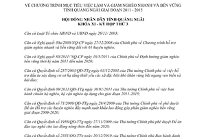 Nghị quyết 24/2011/NQ-HĐND chương trình mục tiêu việc làm Quảng Ngãi