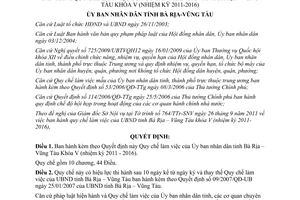 Quyết định 67/2011/QĐ-UBND Quy chế làm việc của Ủy ban nhân dân tỉnh Bà Rịa