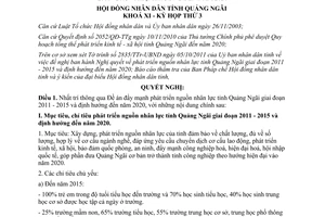 Nghị quyết 22/2011/NQ-HĐND đẩy mạnh phát triển nguồn nhân lực tỉnh Quảng Ngãi