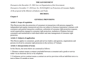 Decree No. 99/2011/ND-CP detailing and guiding a number of articles of the law