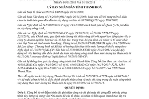 Quyết định 3568/QĐ-UBND năm 2011 công bố hệ số điều chỉnh chi phí nhân công