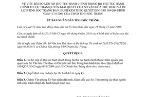 Quyết định 238/QĐ-UBND  bãi bỏ thủ tục hành chính