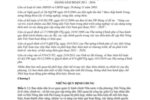Quy chế 436/QCPH phối hợp hoạt động giữa ủy ban nhân dân tỉnh và hội nông dân Hà Giang 2011