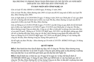 Quyết định 55/2011/QĐ-UBND thi đua khen thưởng trongcông tác quốc phòng Nghệ An