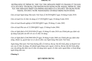 Thông tư 34/2011/TT-NHNN hướng dẫn trình tự, thủ tục thu hồi Giấy phép