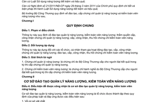 Thông tư 39/2011/TT-BCT đào tạo, cấp chứng chỉ quản lý năng lượng