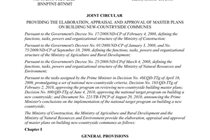 Joint circular No. 13/2011/TTLT-BXD-BNNPTNT-BTNMT providing the elaboration