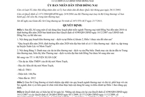 Quyết định 2805/QĐ-UBND sửa đổi Quy hoạch phát triển ngành Thương mại