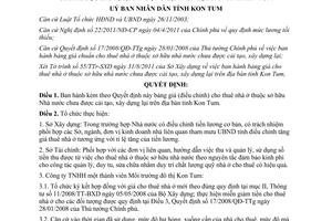 Quyết định 34/2011/QĐ-UBND bảng giá cho thuê nhà ở thuộc sở hữu Nhà nước