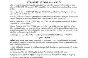 Quyết định 50/2011/QĐ-UBND thù lao với người đã nghỉ hưu lãnh đạo Thái Nguyên