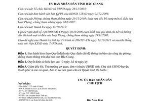 Quyết định 407/2011/QĐ-UBND  thông tin báo cáo công tác phòng chống tham nhũng