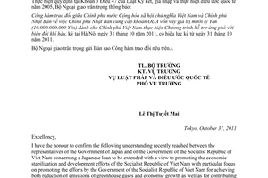 Thông báo hiệu lực Công hàm trao đổi Nhật Bản cung cấp khoản ODA vốn vay