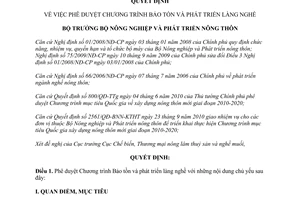 Quyết định 2636/QĐ-BNN-CB phê duyệt Chương trình Bảo tồn và phát triển