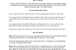 Quyết định 2237/QĐ-UBND Trung tâm Ứng dụng tiến bộ khoa học và công nghệ Thừa Thiên Huế