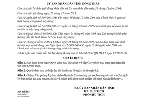 Quyết định 27/2011/QĐ-UBND cấp Giấy phép xây dựng tạm