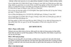 Thông tư 75/2011/TT-BNNPTNT đăng ký và xác nhận nội dung quảng cáo