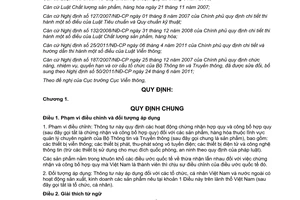 Thông tư 30/2011/TT-BTTTT chứng nhận hợp quy và công bố hợp quy