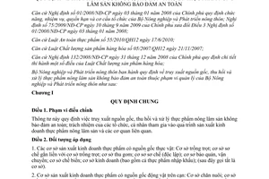 Thông tư 74/2011/TT-BNNPTNT  truy xuất nguồn gốc, thu hồi và xử lý