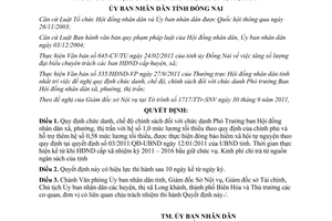 Quyết định 59/2011/QĐ-UBND chức danh chế độ chính sách Trưởng ban Đồng Nai