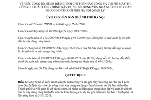 Quyết định 4602/QĐ-UBNDcông bố hệ số điều chỉnh chi phí nhân công