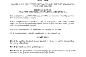 Quyết định 28/QĐ-HĐQLQ quy định cho vay của Quỹ phát triển khoa học công nghệ quốc gia 2011