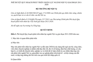 Quyết định 1758/QĐ-BNV phê duyệt Quy hoạch phát triển nhân lực ngành Nội vụ