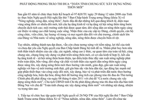 Chỉ thị 27/CT-UBND thi đua Toàn tỉnh chung sức xây dựng nông thôn mới Đồng Nai