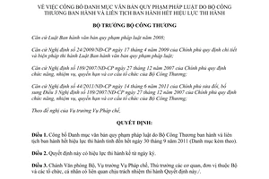 Quyết định 5123/QĐ-BCT công bố Danh mục văn bản quy phạm pháp luật hết hiệu lực