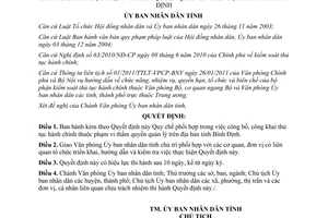 Quyết định 33/2011/QĐ-UBND công khai thủ tục hành chính