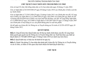 Quyết định 2453/QĐ-UBND năm 2011 công bố thủ tục hành chính của Sở TTTT
