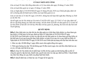 Quyết định 18/2011/QĐ-UBND trợ cấp tiền ăn dân quân tự vệ bị ốm bị tai nạn Tuyên Quang