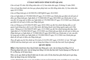 Quyết định 16/2011/QĐ-UBND giá cước vận tải hàng hoá bằng ô tô  tỉnh Tuyên Quang