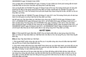 Quyết định 1765/QĐ-TTg  phê duyệt Kế hoạch đấu thầu Dự án thành phần đầu tư